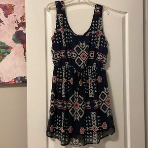 Navy patterned dress